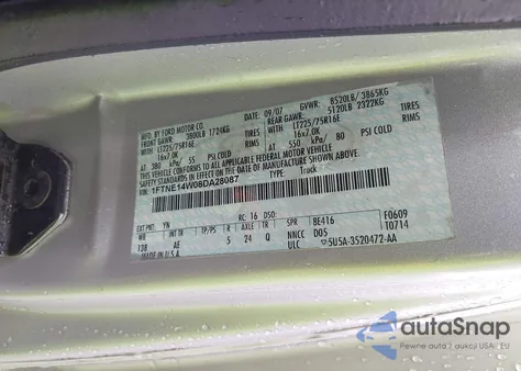 2008 Ford E-150 Commercial/Recreational из США, поврежденный, VIN 1FTNE14W08DA28087